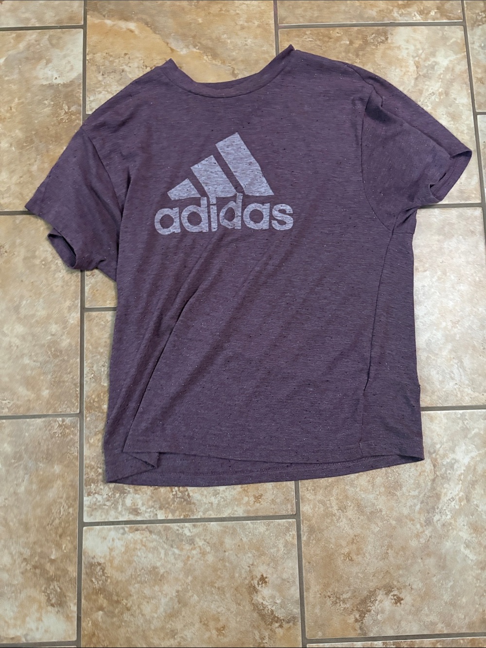 adidas Women Purple Heather Logo Short Sleeve Tee